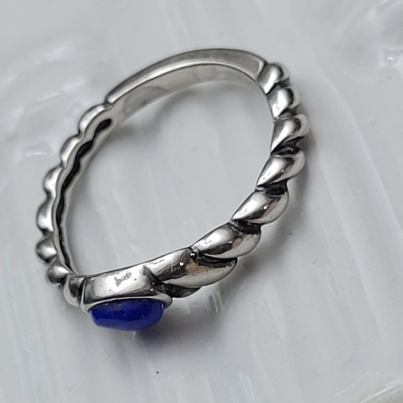Promise Lapis Lazuli December Birthstone Ring 925 SIZE 6 STERLING - Picture 5 of 8
